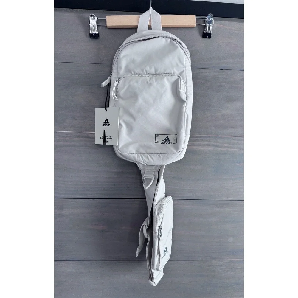 Adidas Essentials 2‎ Sling Crossbody Bag Alumina Beige Grey 5156410 NWT